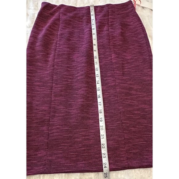 ELLE 2-pc. Sleeveless Blouse Midi Pencil Skirt Set Check Pattern Women's Size M - Picture 12 of 16